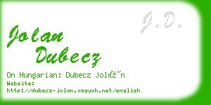 jolan dubecz business card